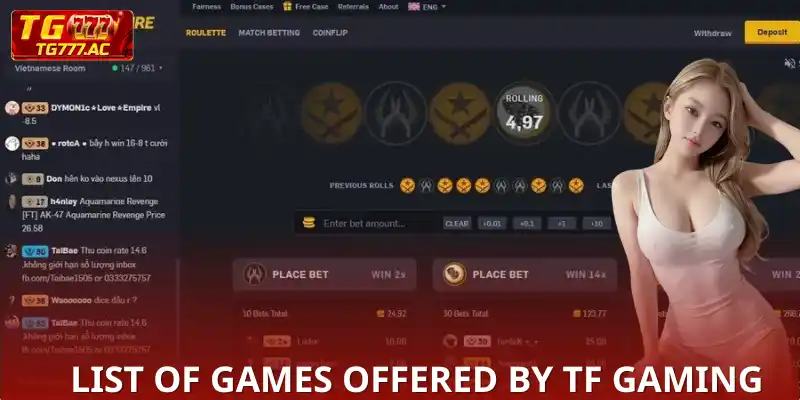 List of Games Offered by TF Gaming
